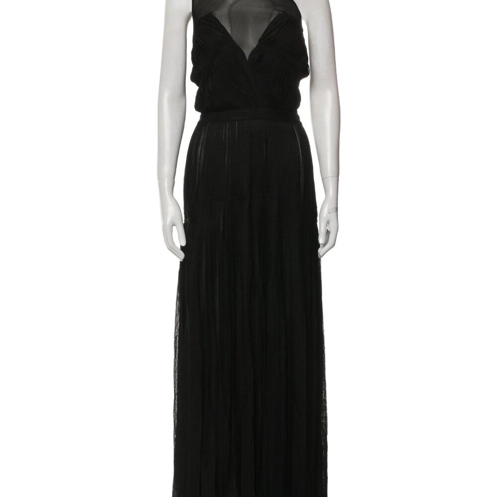 NWT Christian Dior 2015 Black Sleeveless Evening Gown - Mesh & Pleated